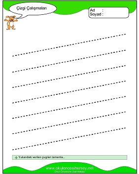 okul öncesi çizgi çalışmaları